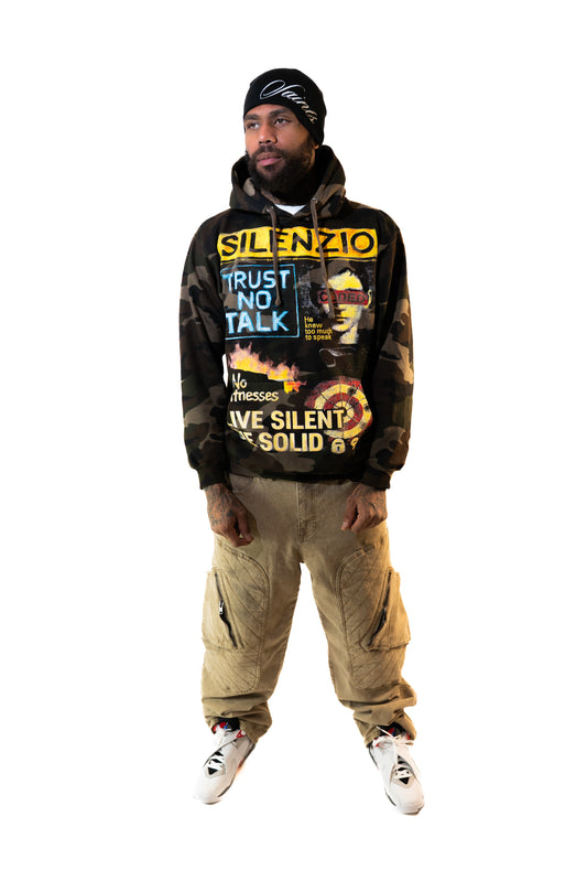 SILENZIO CAMO TRUST NO TALK HOODIE