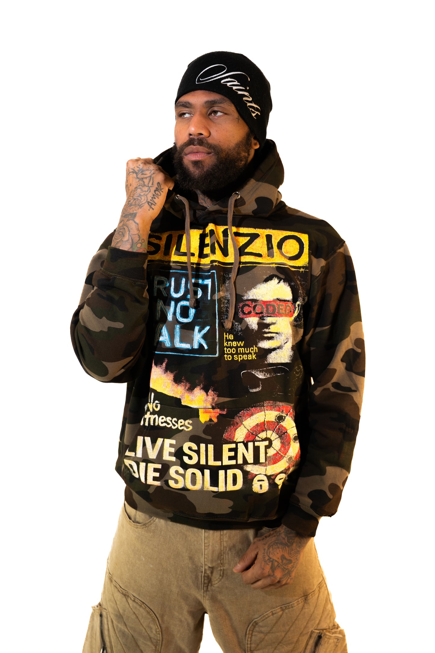 SILENZIO CAMO TRUST NO TALK HOODIE